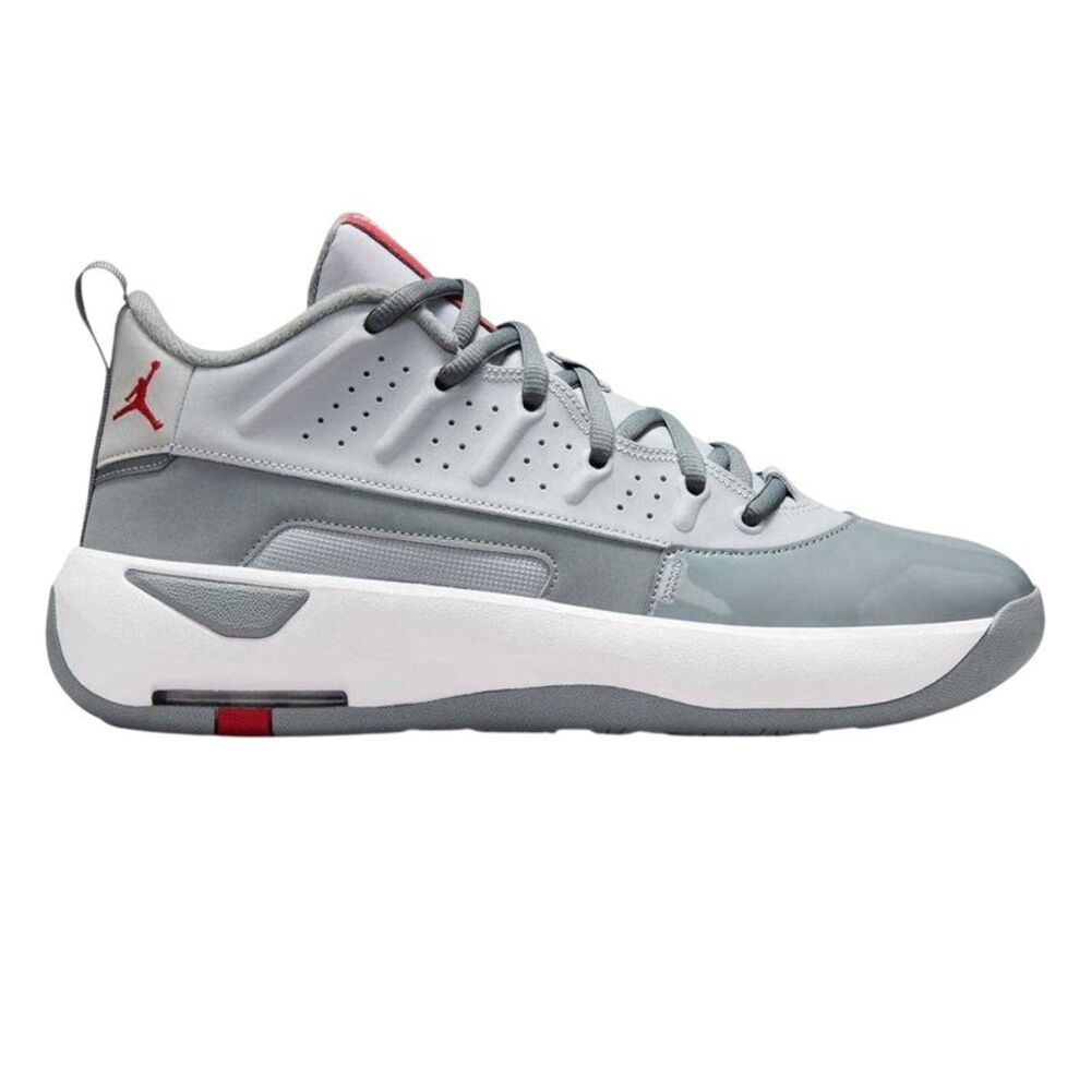 Nike Mens Air Jordan Max Aura 7 Leather Basketball Shoes / Gray/Red